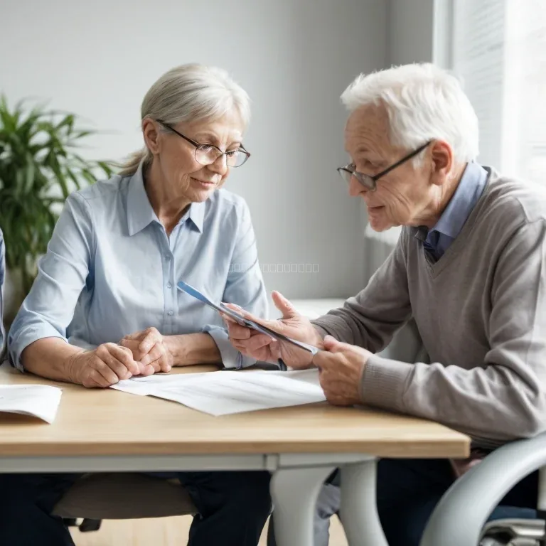 Senior receiving insurance advice