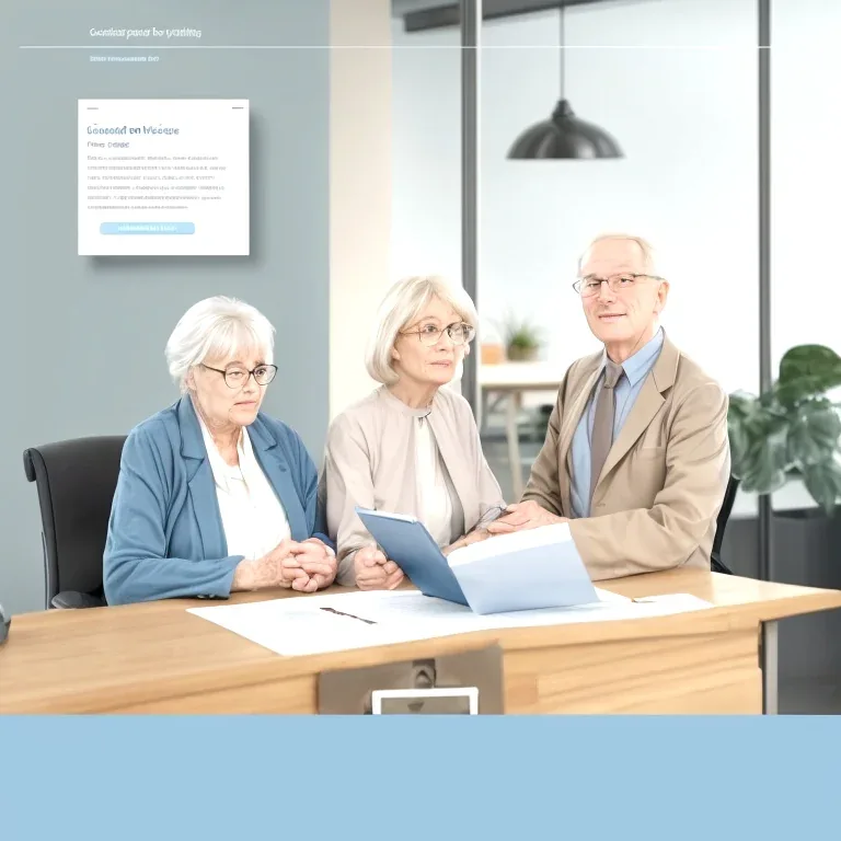 Senior consultant advising a retiree on insurance options