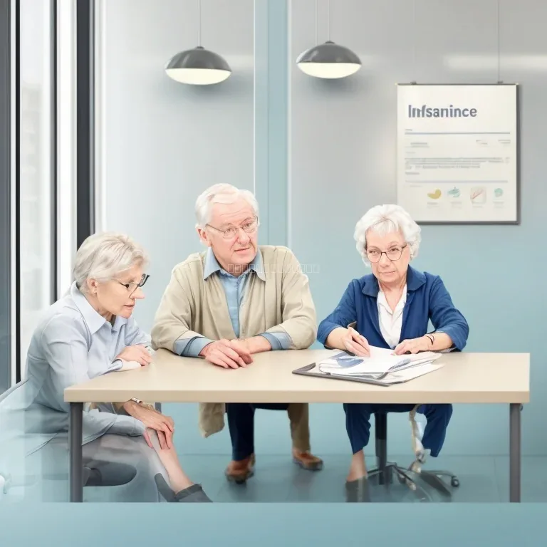 Senior consultant advising a retiree on insurance options