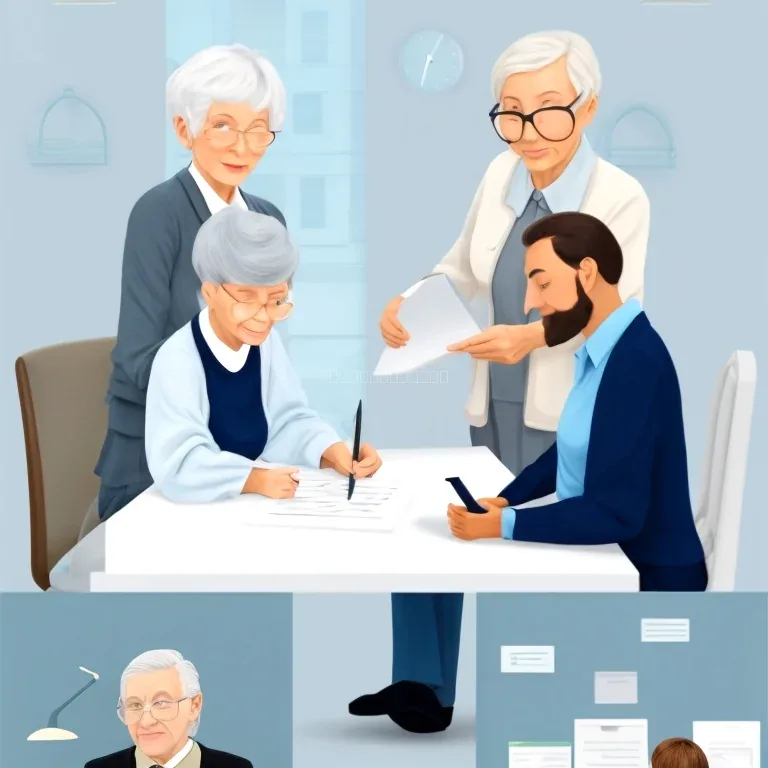 Friendly advisor with paperwork
